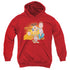 GARFIELD/SAY CHEESE - YOUTH PULLOVER HOODIE - RED