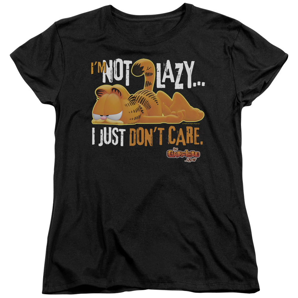 GARFIELD/NOT LAZY - S/S WOMENS TEE - BLACK