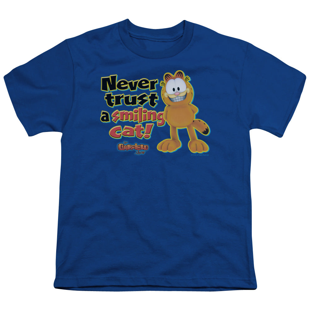 GARFIELD/SMILING - S/S YOUTH 18/1 - ROYAL BLUE