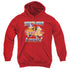 GARFIELD/HOW I ROLL - YOUTH PULLOVER HOODIE - RED