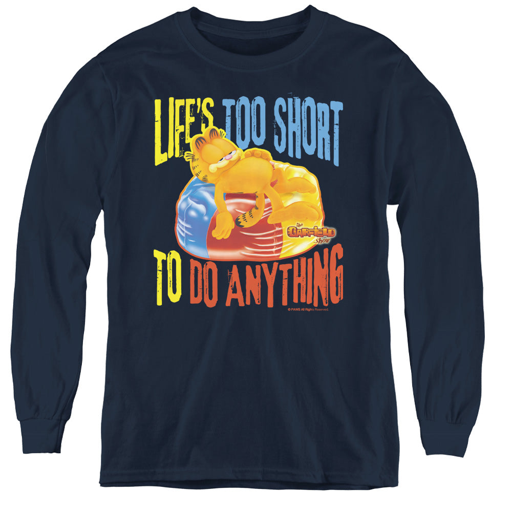 GARFIELD/TOO SHORT - YOUTH LONG SLEEVE TEE - NAVY
