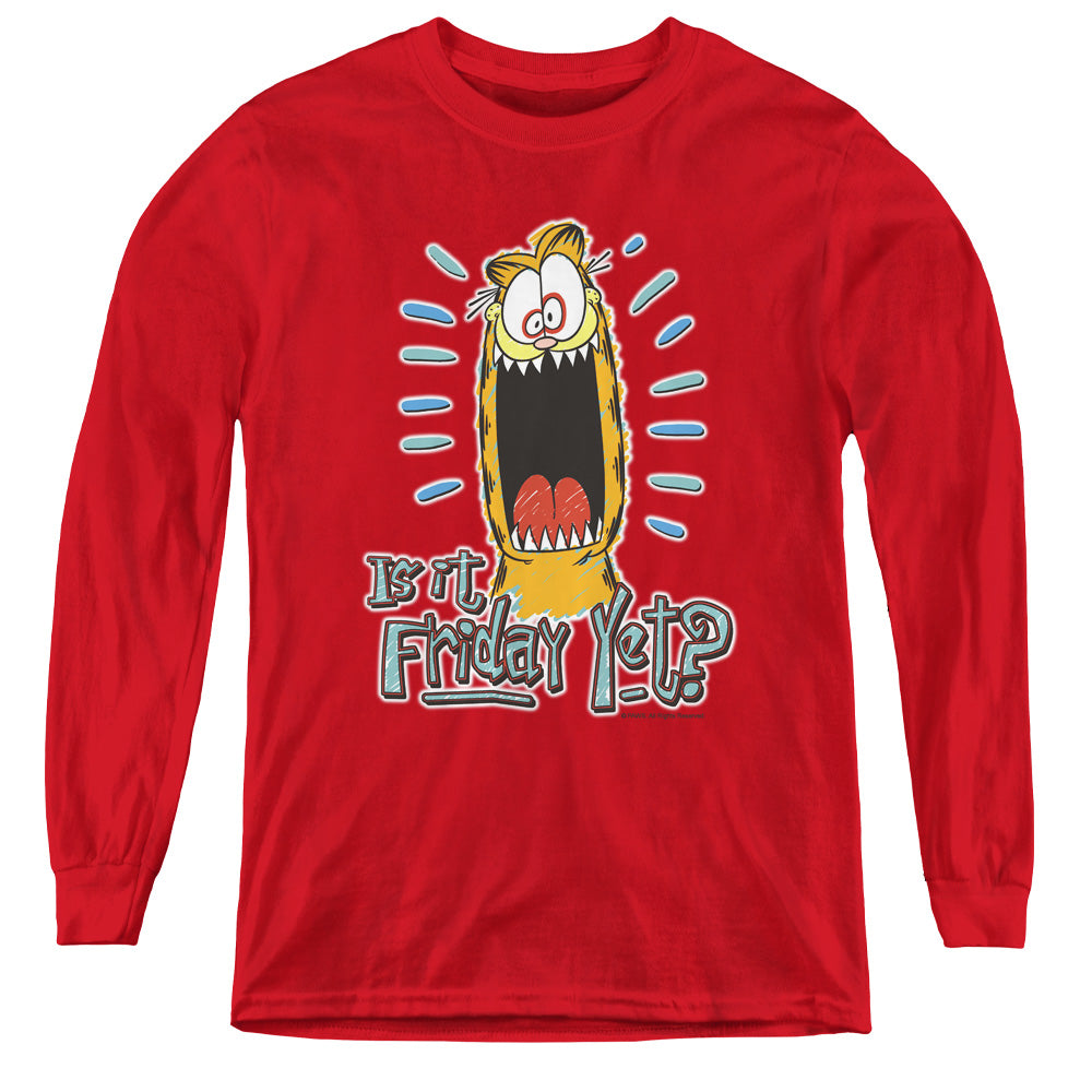 GARFIELD/FRIDAY - YOUTH LONG SLEEVE TEE - RED