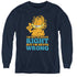 GARFIELD/NEVER WRONG - YOUTH LONG SLEEVE TEE - NAVY
