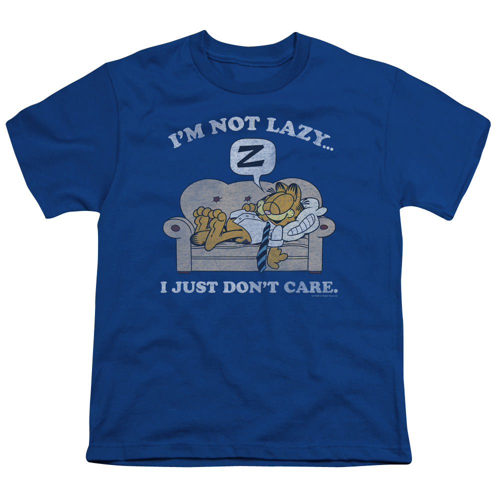 GARFIELD/NOT LAZY - S/S YOUTH 18/1 - ROYAL BLUE