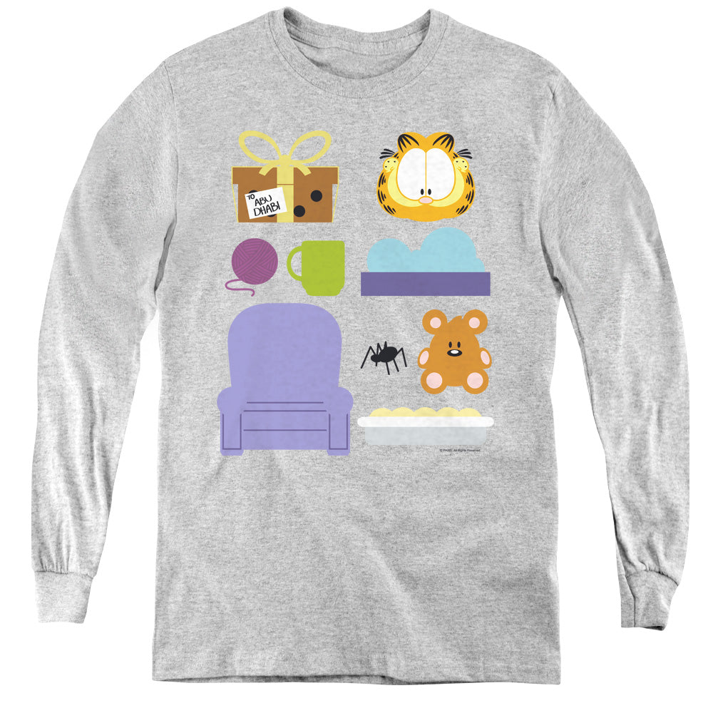 GARFIELD/GIFT SET - YOUTH LONG SLEEVE TEE - ATHLETIC HEATHER