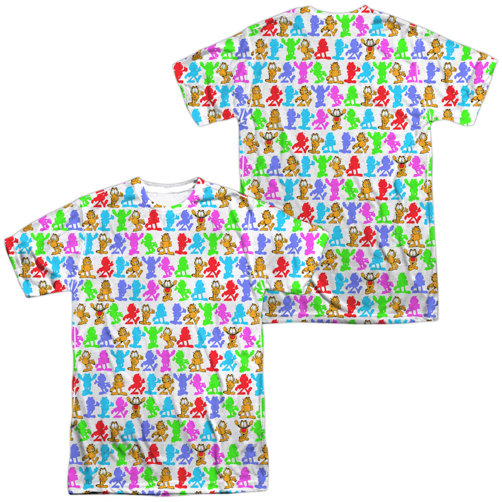 GARFIELD/SILHOUETTES (FRONT/BACK PRINT) - S/S ADULT POLY CREW - MULTI