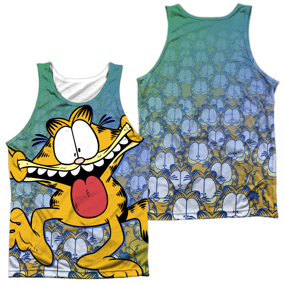 GARFIELD/GOOFY FACE (FRONT/BACK PRINT) - ADULT POLY TANK TOP - MULTI