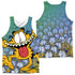 GARFIELD/GOOFY FACE (FRONT/BACK PRINT) - ADULT POLY TANK TOP - MULTI