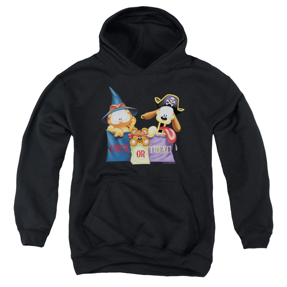 GARFIELD/GRAB BAGS - YOUTH PULLOVER HOODIE - BLACK