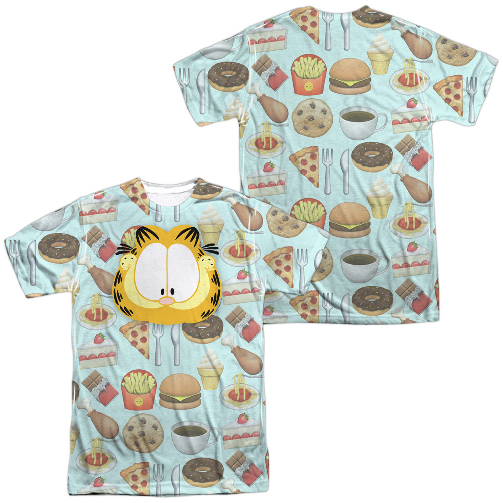 GARFIELD/CAT FOOD (FRONT/BACK PRINT) - S/S ADULT POLY CREW - MULTI