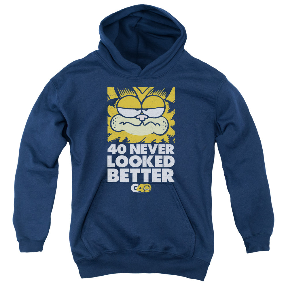 GARFIELD/40 LOOKS - YOUTH PULLOVER HOODIE - NAVY