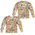 GARFIELD/40TH COLLAGE (FRONT/BACK PRINT) - L/S ADULT POLY CREW  - MULTI