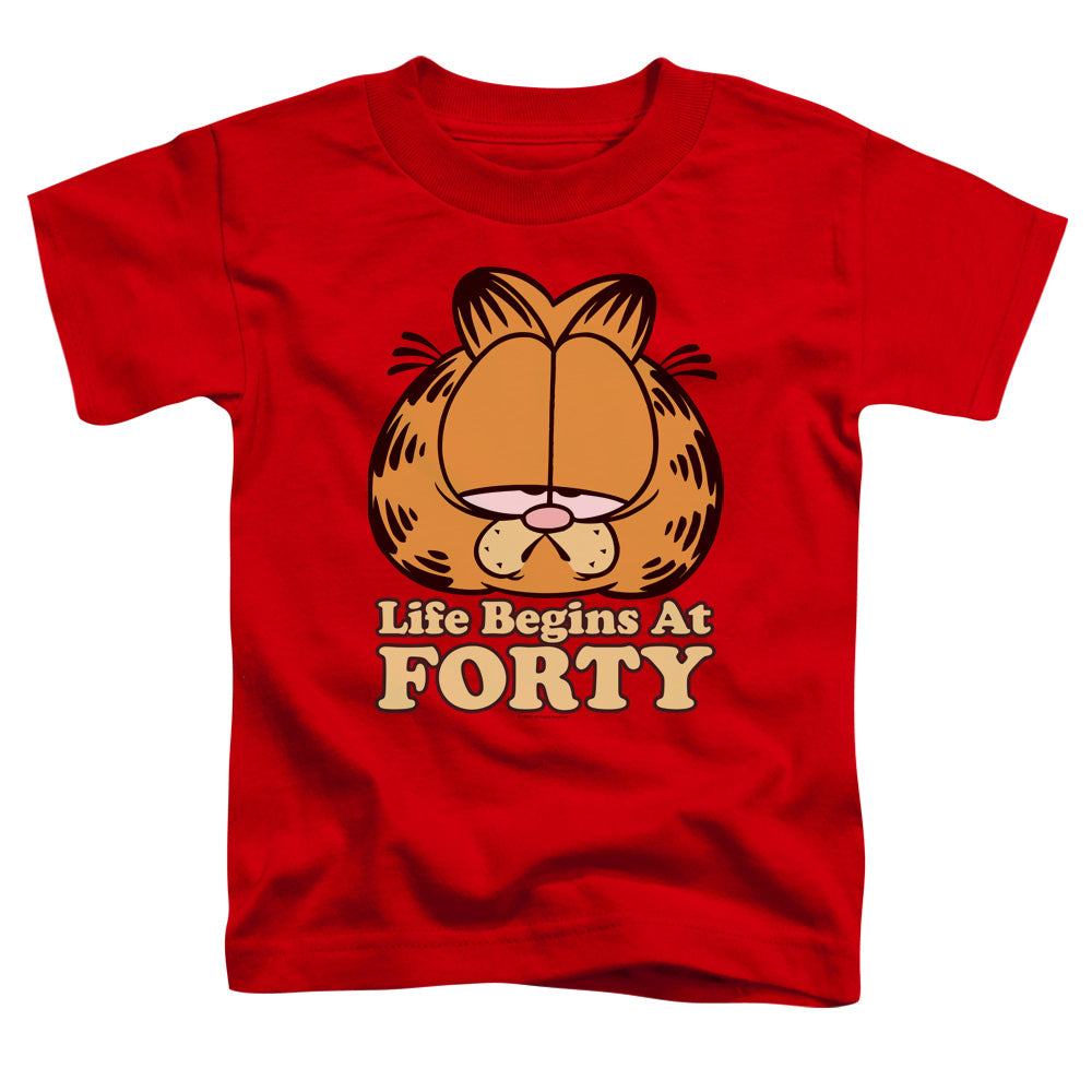 GARFIELD/LIFE BEGINS AT FORTY - S/S TODDLER TEE - RED