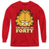 GARFIELD/LIFE BEGINS AT FORTY - YOUTH LONG SLEEVE TEE - RED