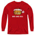 GARFIELD/HO HO HO - YOUTH LONG SLEEVE TEE - RED