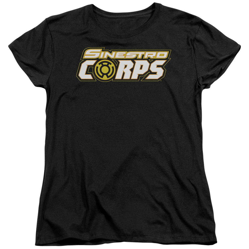 GREEN LANTERN/SINESTRO CORPS LOGO - S/S WOMENS TEE - BLACK