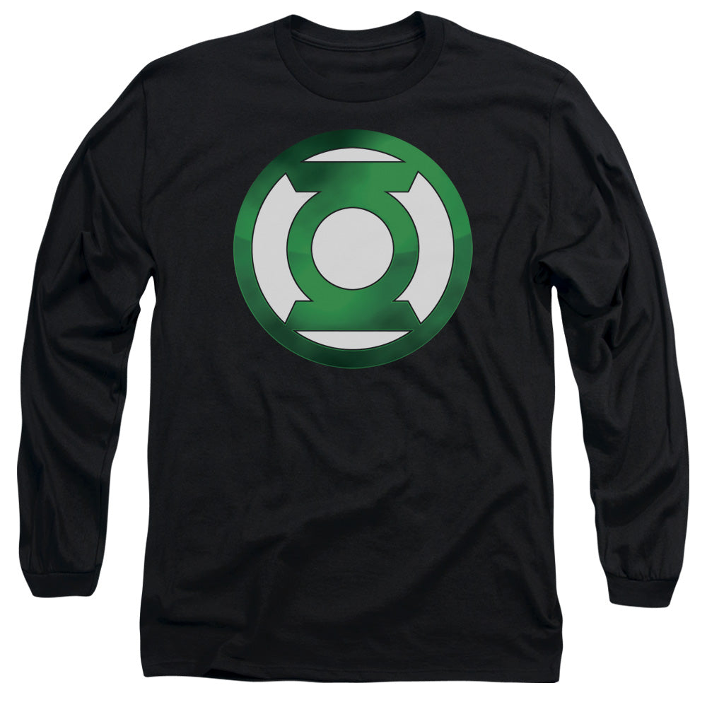 GREEN LANTERN/GREEN CHROME LOGO - L/S ADULT 18/1 - BLACK