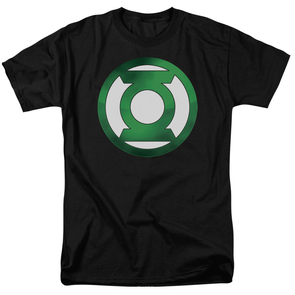 GREEN LANTERN/GREEN CHROME LOGO - S/S ADULT 18/1 - BLACK