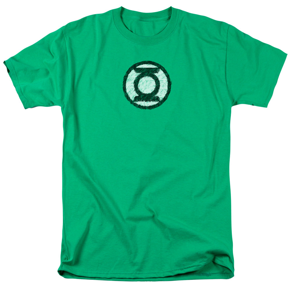 GREEN LANTERN/SCRIBBLE LANTERN LOGO - S/S ADULT 18/1 - KELLY GREEN