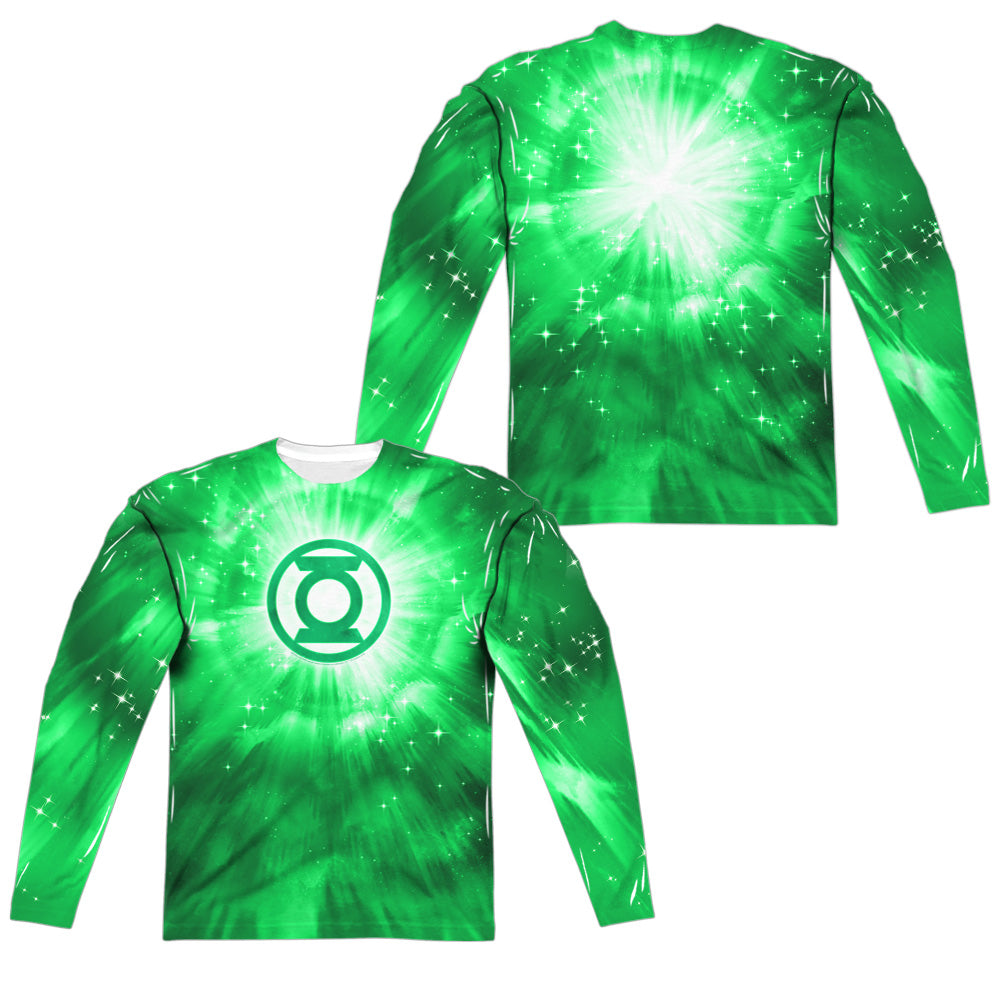 GREEN LANTERN/GREEN ENERGY (FRONT/BACK PRINT) - L/S ADULT POLY CREW  - MULTI