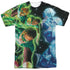 GREEN LANTERN/GUARDIANS (FRONT/BACK PRINT) -  S/S ADULT POLY CREW - MULTI