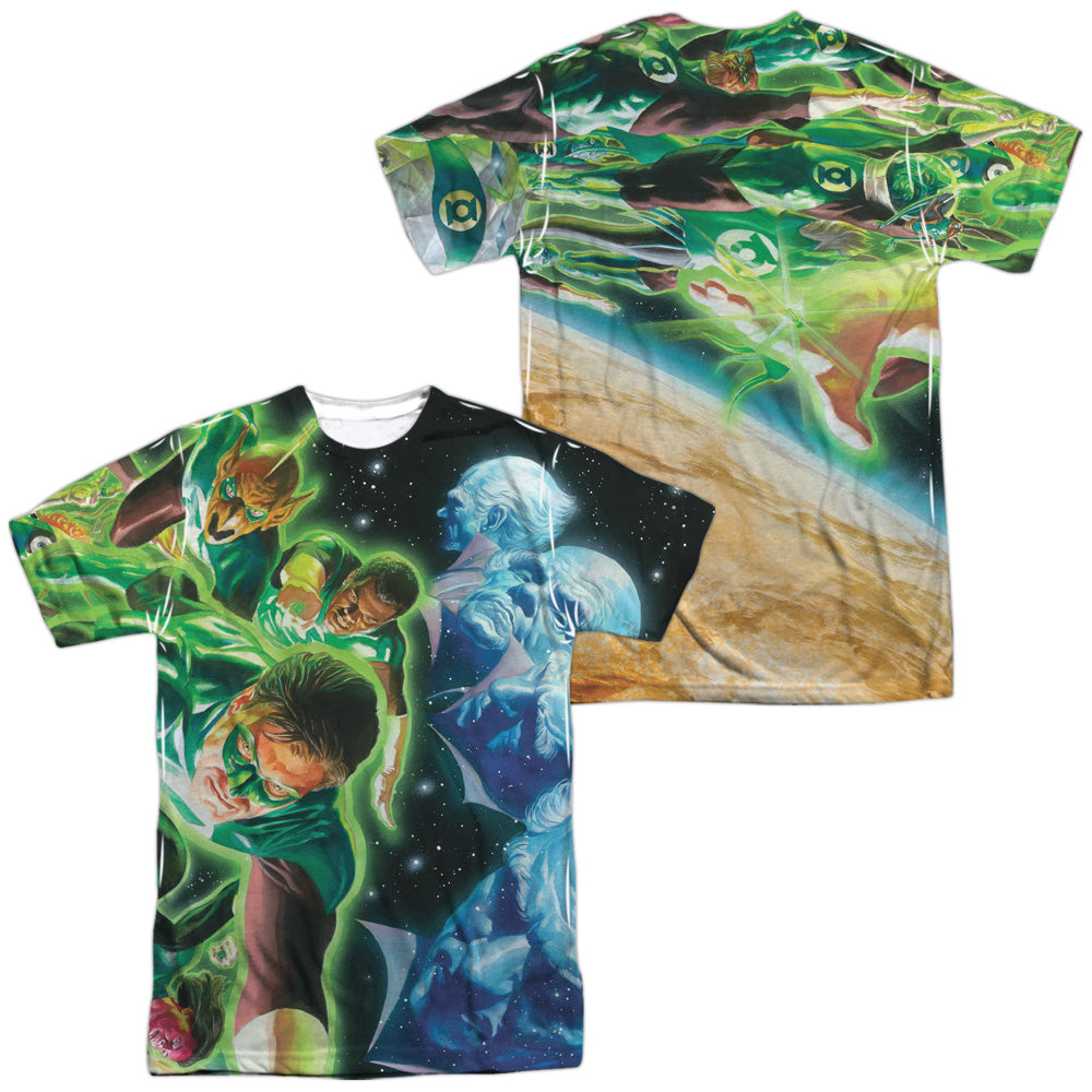 GREEN LANTERN/GUARDIANS (FRONT/BACK PRINT) -  S/S ADULT POLY CREW - MULTI