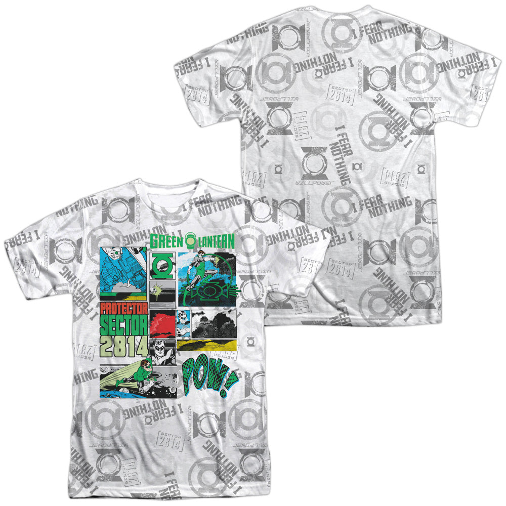 GREEN LANTERN/SECTOR PROTECTO (FRONT/BACK PRINT) -  S/S ADULT POLY CREW - MULTI