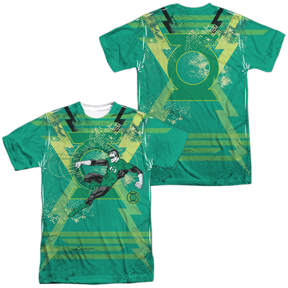 GREEN LANTERN/WEILD THE LOGO (FRONT/BACK PRINT) -  S/S ADULT POLY CREW - MULTI