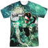 GREEN LANTERN/GALACTIC HAL (FRONT/BACK PRINT) - S/S ADULT POLY CREW - MULTI