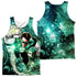 GREEN LANTERN/GALACTIC HAL (FRONT/BACK PRINT) - ADULT POLY TANK TOP - MULTI