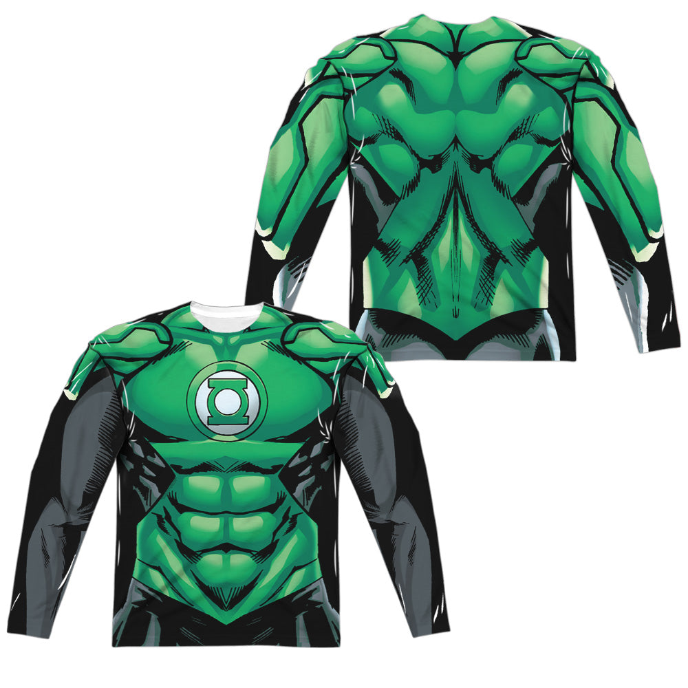 GREEN LANTERN/UNIFORM (FRONT/BACK PRINT) - L/S ADULT POLY CREW  - MULTI