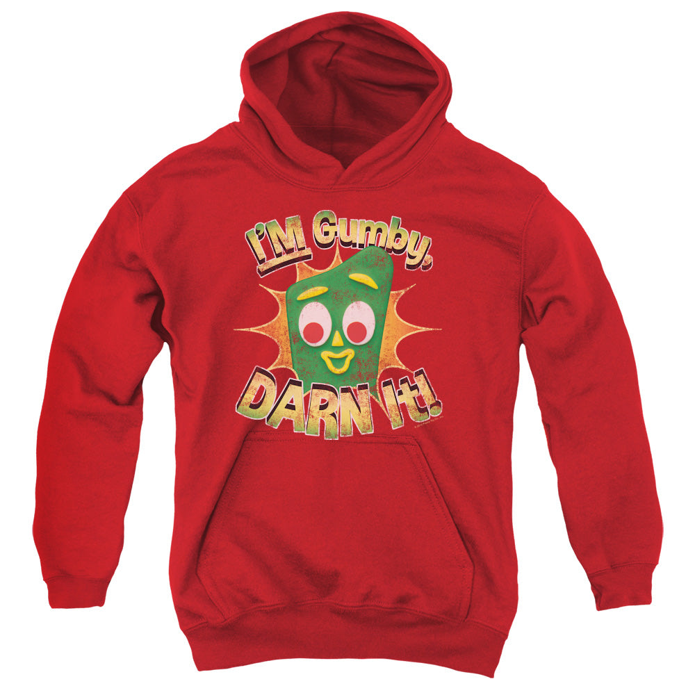 GUMBY/DARN IT - YOUTH PULLOVER HOODIE - RED