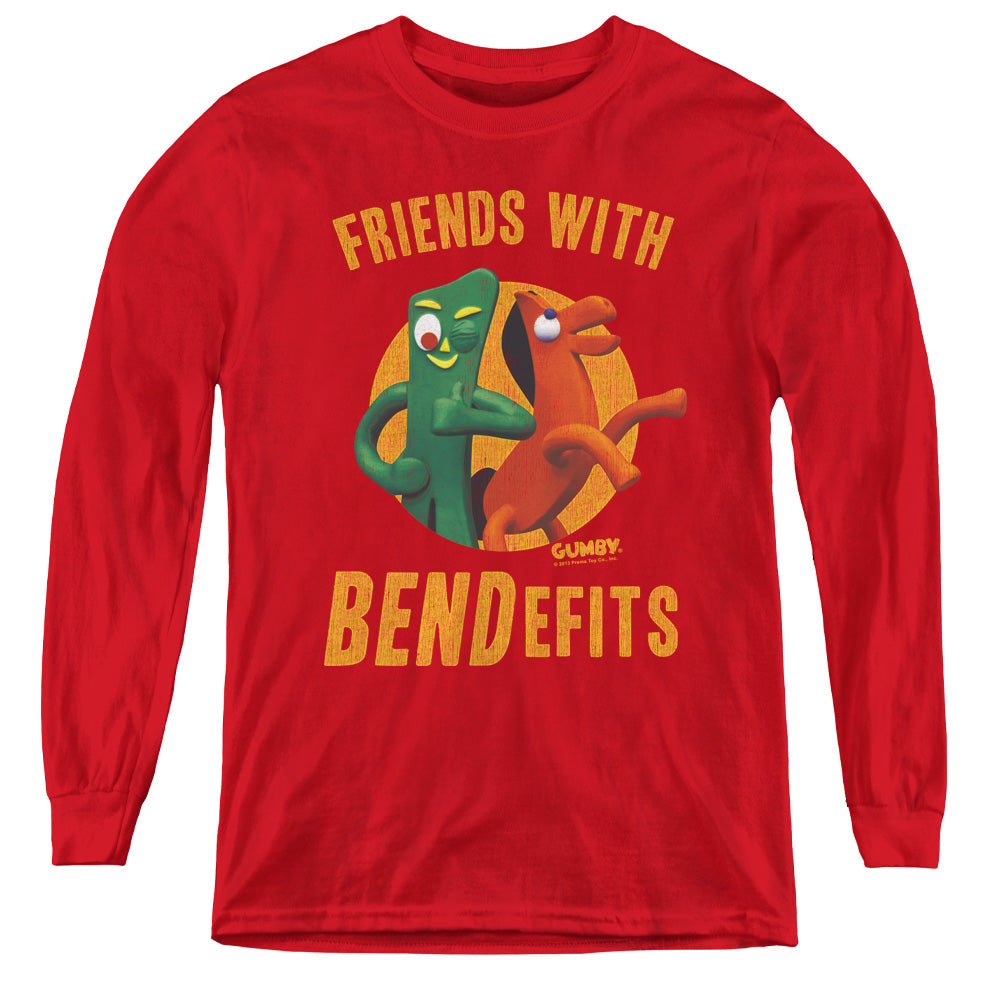 GUMBY/BENDEFITS - YOUTH LONG SLEEVE TEE - RED