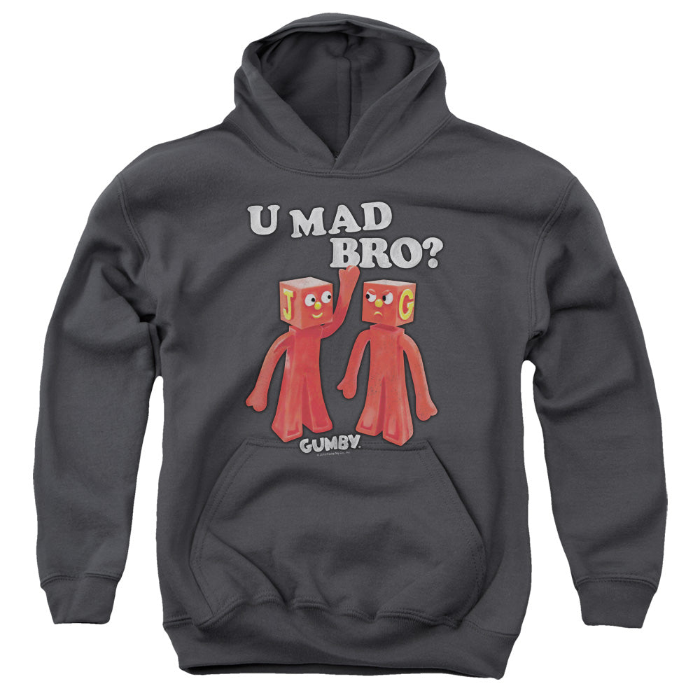 GUMBY/U MAD BRO - YOUTH PULLOVER HOODIE - CHARCOAL