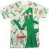 GUMBY/FRIENDLY GREETING (FRONT/BACK PRINT) - S/S ADULT POLY CREW - SUBLIMATE WHITE