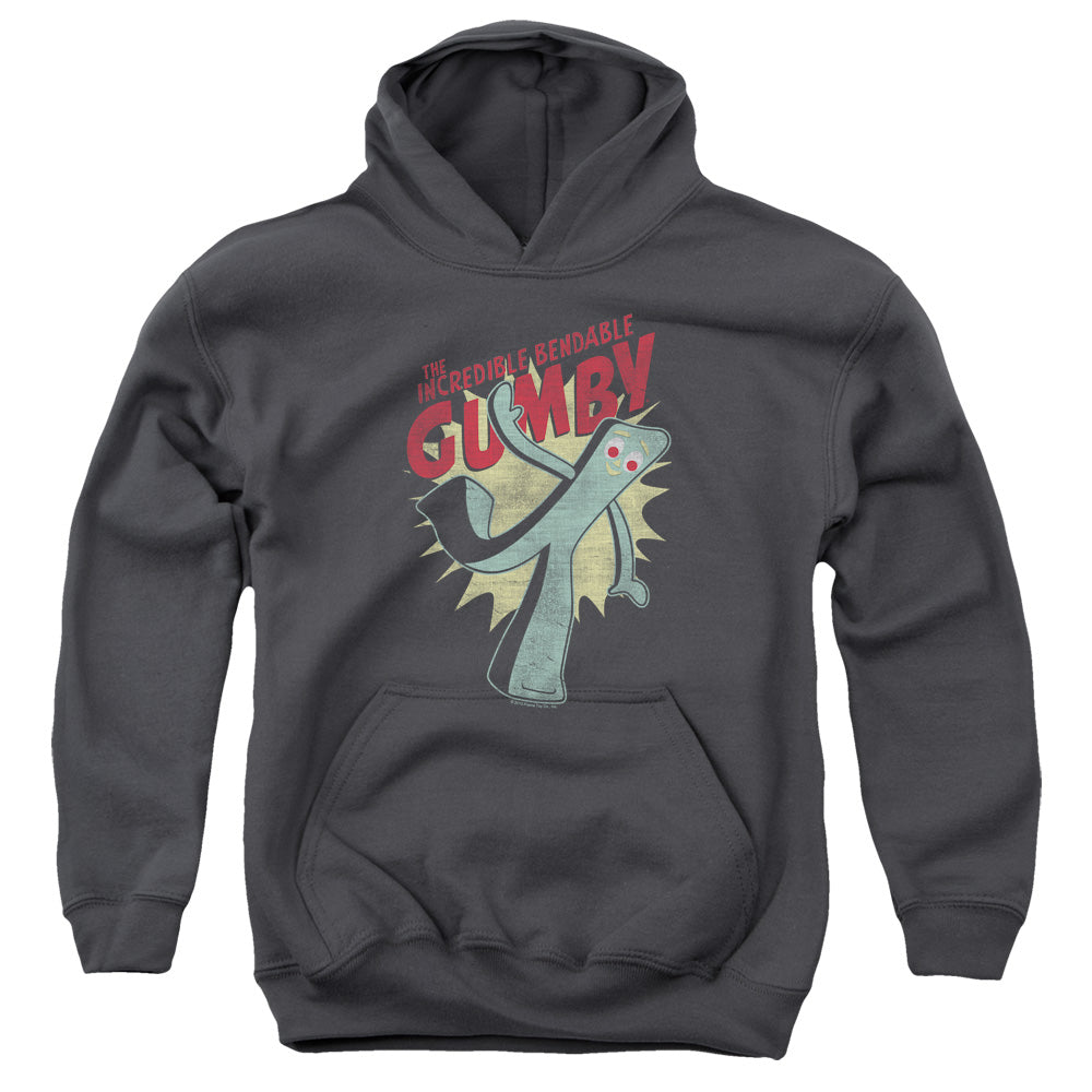 GUMBY/BENDABLE - YOUTH PULLOVER HOODIE - CHARCOAL