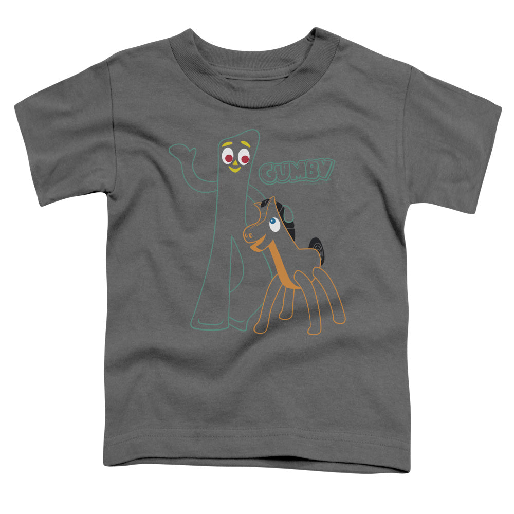 GUMBY/OUTLINES - S/S TODDLER TEE - CHARCOAL