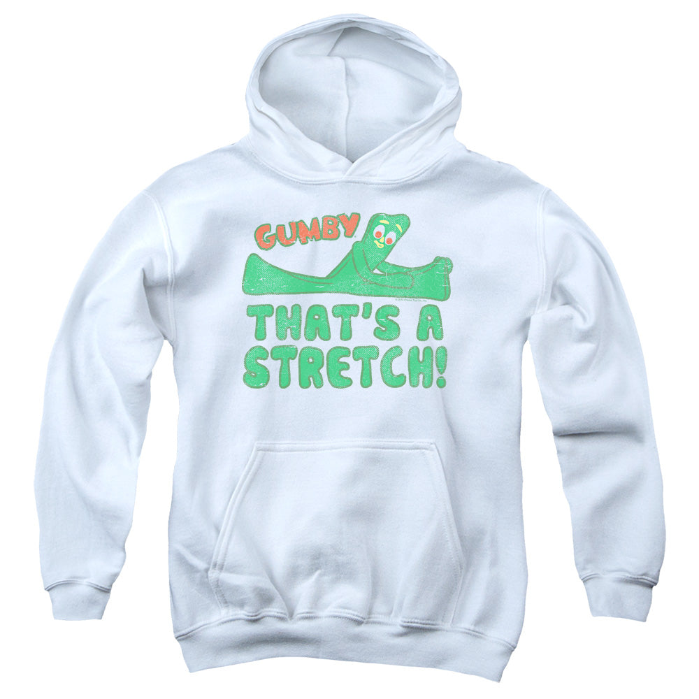 GUMBY/THATâ€™S A STRETCH - YOUTH PULLOVER HOODIE - WHITE