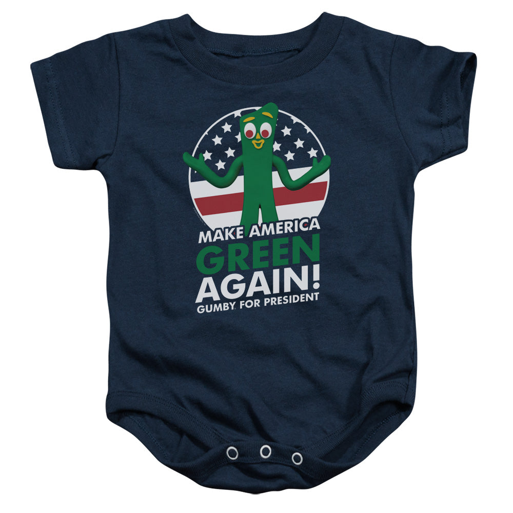 GUMBY/FOR PRESIDENT - INFANT SNAPSUIT - NAVY