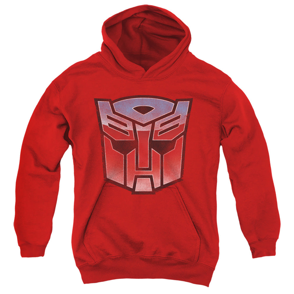 TRANSFORMERS/VINTAGE AUTOBOT LOGO - YOUTH PULLOVER HOODIE - RED