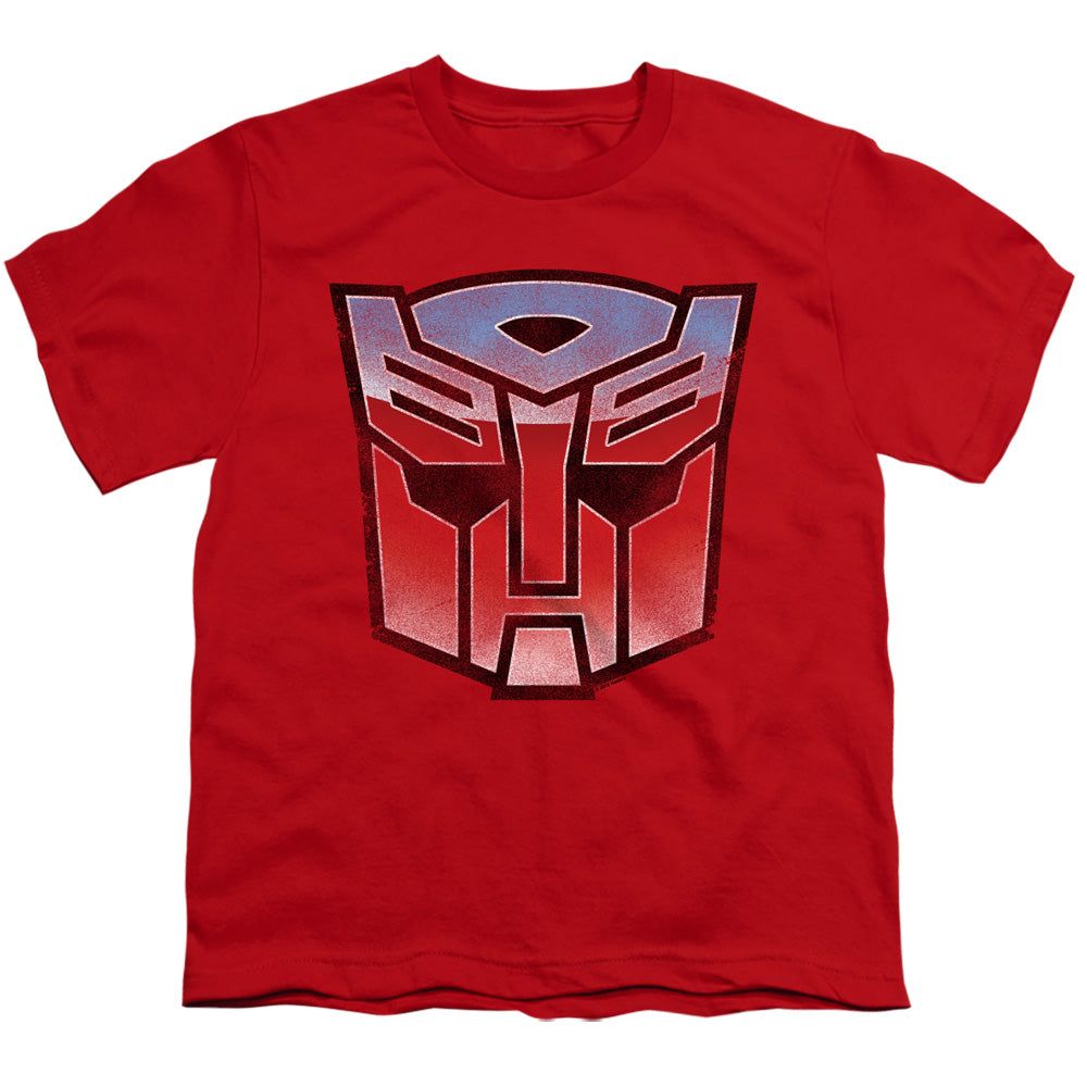 TRANSFORMERS/VINTAGE AUTOBOT LOGO - S/S YOUTH 18/1 - RED