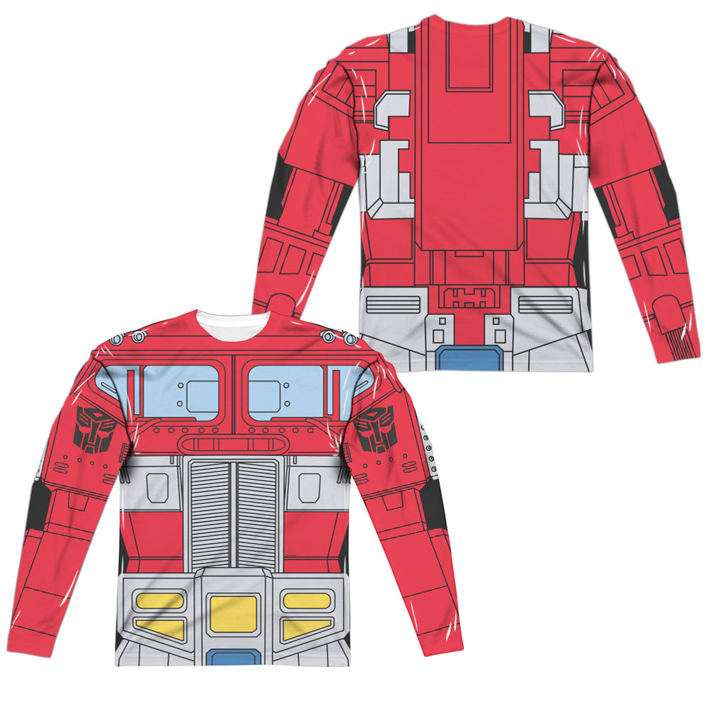 TRANSFORMERS/OPTIMUS PRIME COSTUME (FRONT/BACK PRINT) - L/S ADULT POLY CREW  - MULTI