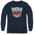 TRANSFORMERS/AUTOBOT AIRBRUSH LOGO - YOUTH LONG SLEEVE TEE - NAVY