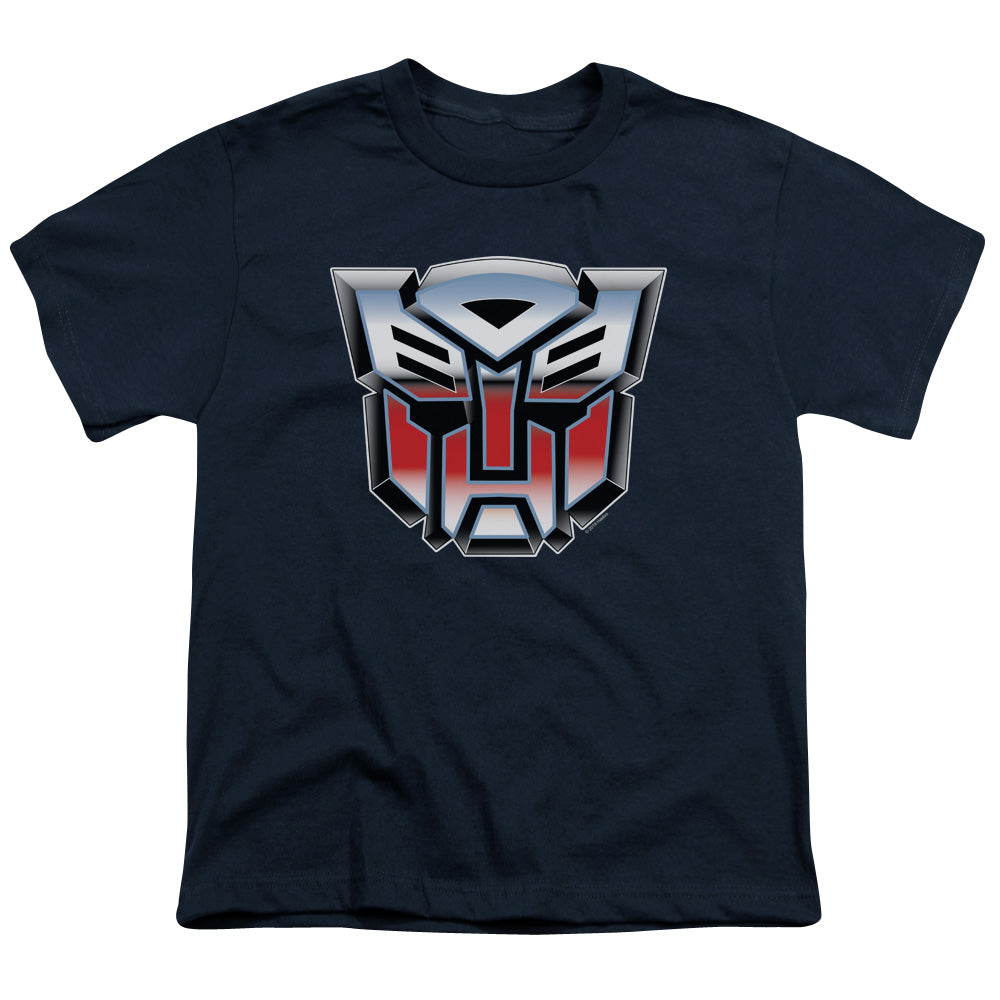 TRANSFORMERS/AUTOBOT AIRBRUSH LOGO - S/S YOUTH 18/1 - NAVY