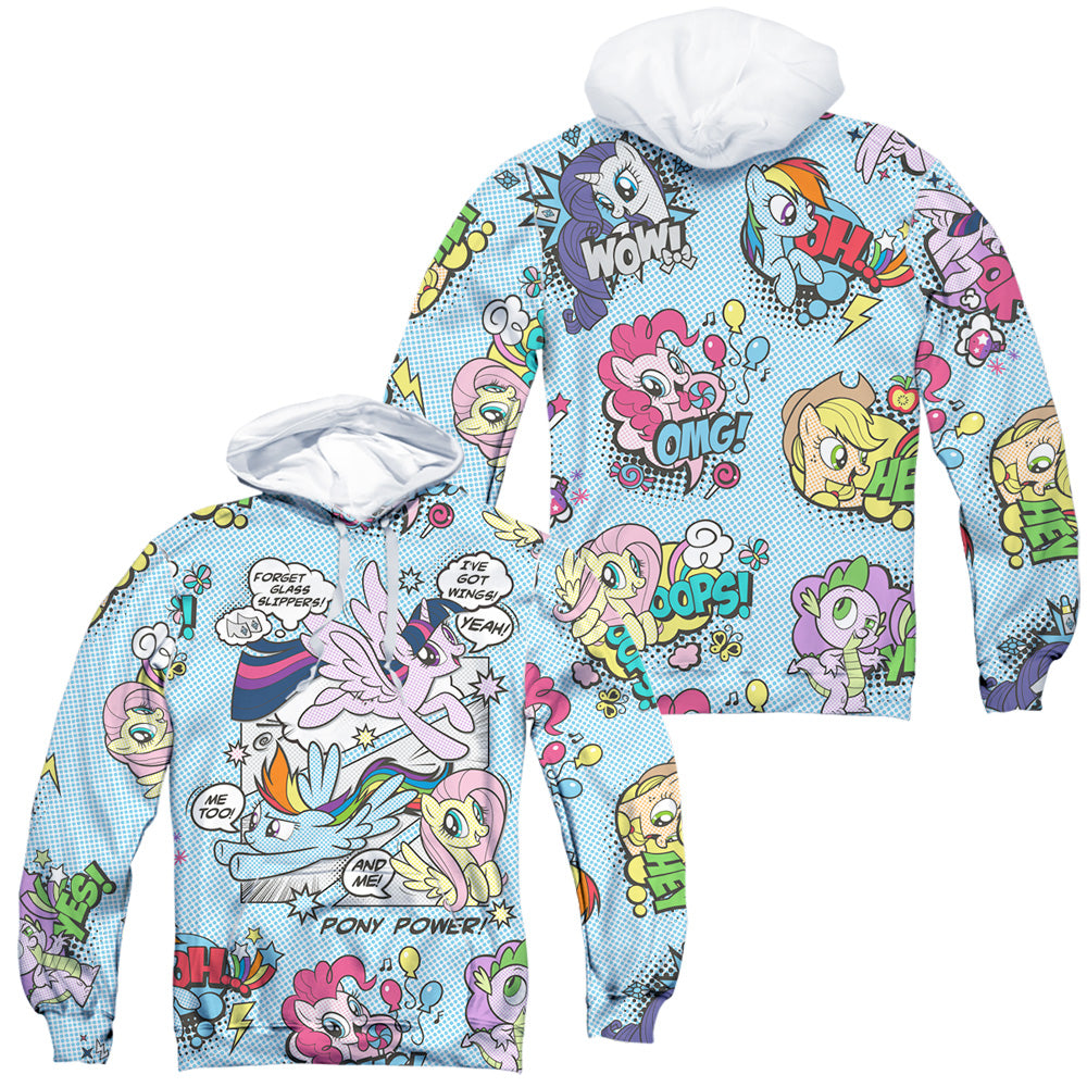 MY LITTLE PONY TV/PONY COMIC (FRONT/BACK PRINT) - ADULT POLY PULLOVER HOODIE - MULTI