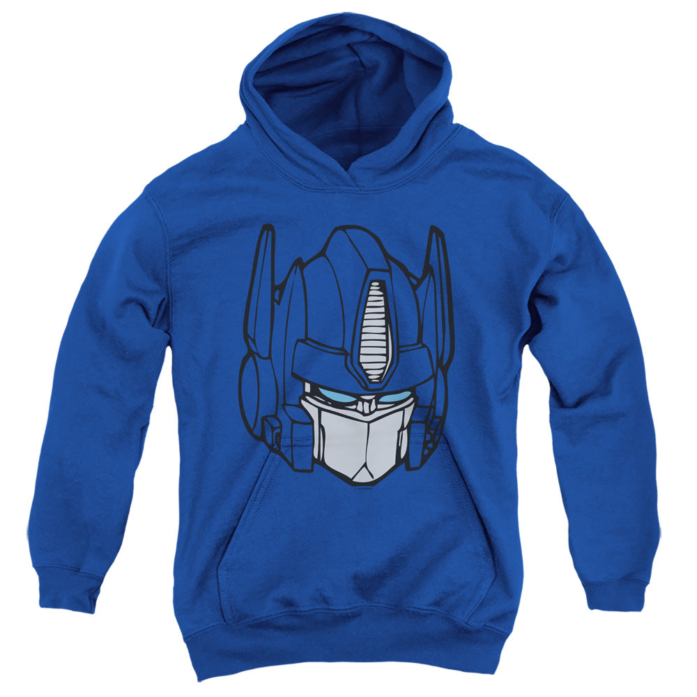 TRANSFORMERS/OPTIMUS HEAD - YOUTH PULLOVER HOODIE - ROYAL BLUE