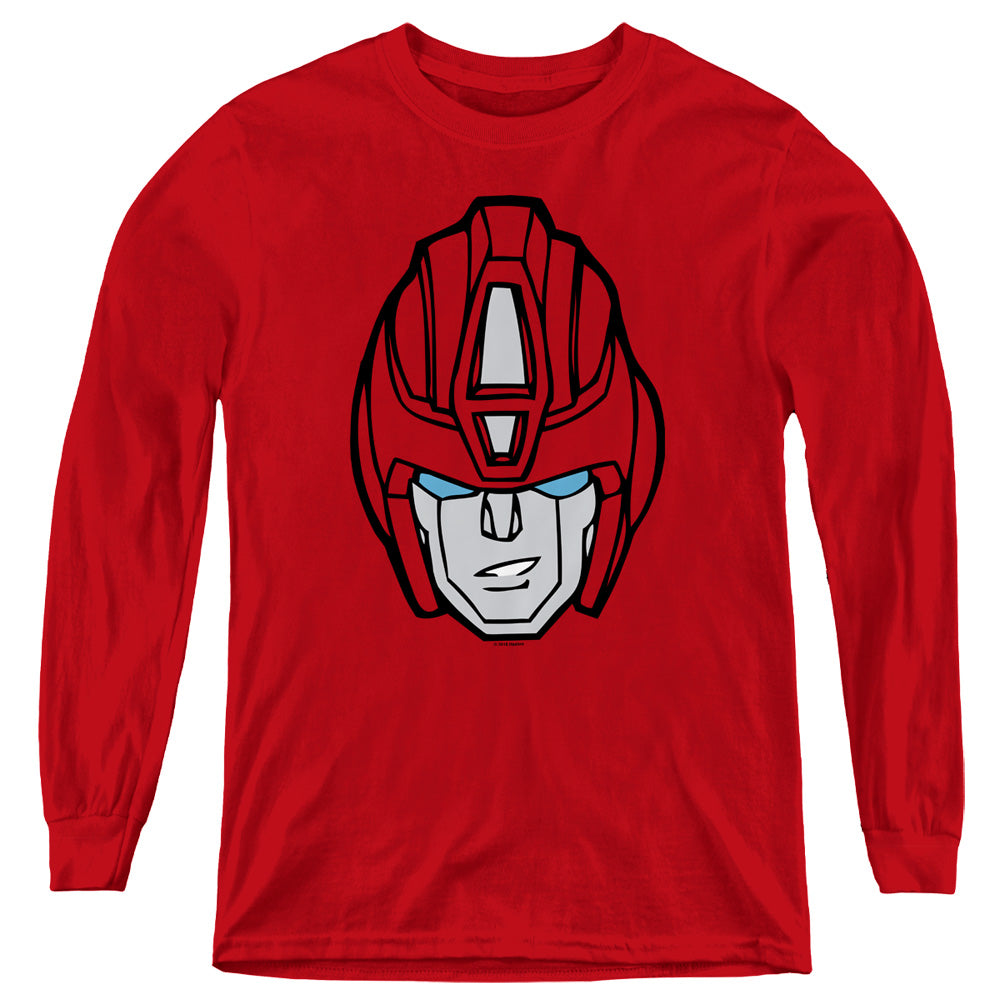 TRANSFORMERS/HOT ROD HEAD - YOUTH LONG SLEEVE TEE - RED