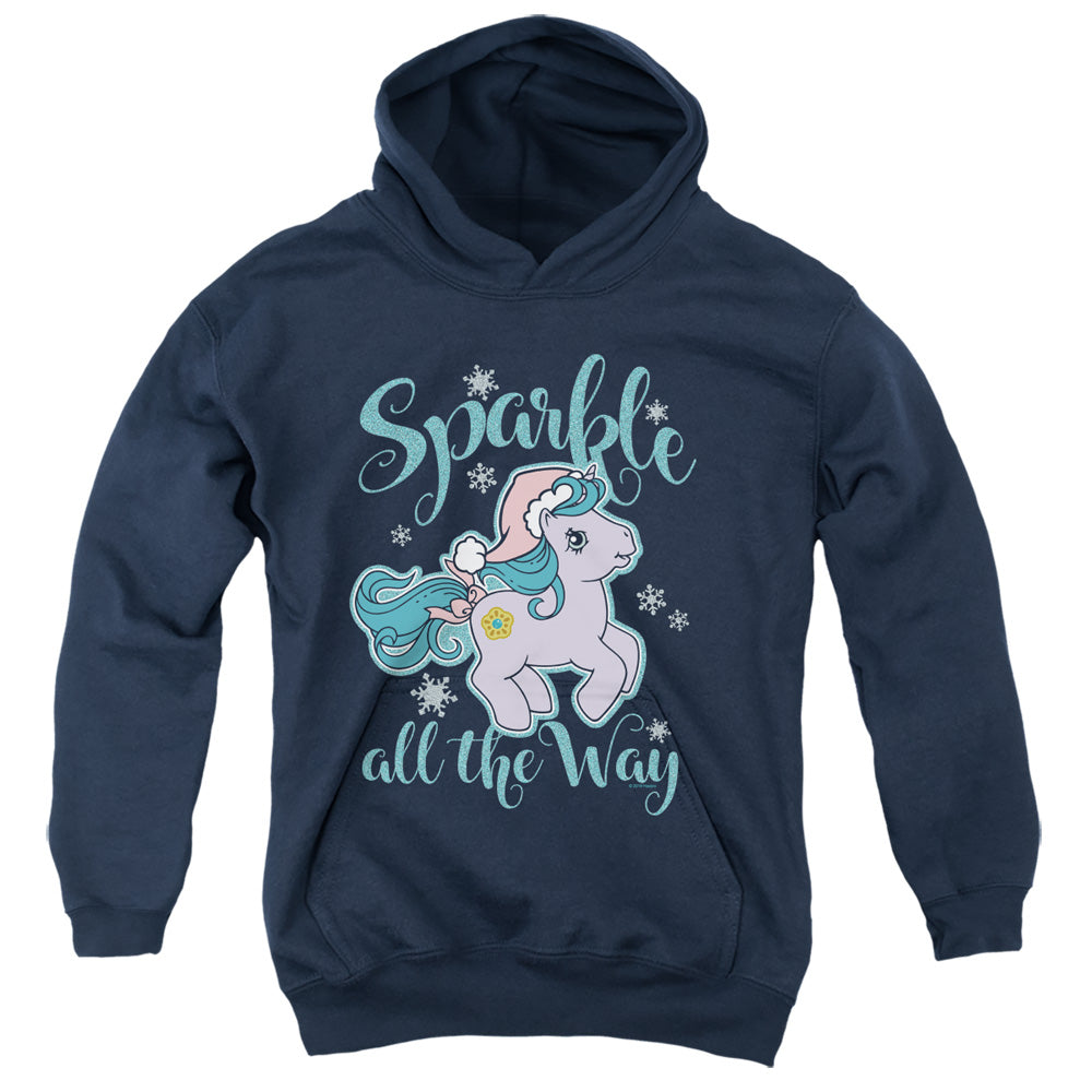 MY LITTLE PONY RETRO/SPARKLE ALL THE WAY - YOUTH PULLOVER HOODIE - NAVY