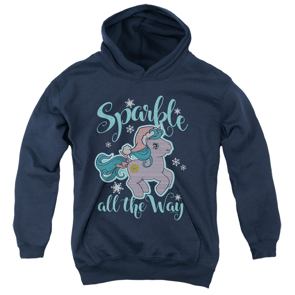 MY LITTLE PONY RETRO/SPARKLE ALL THE WAY 2 - YOUTH PULLOVER HOODIE - NAVY