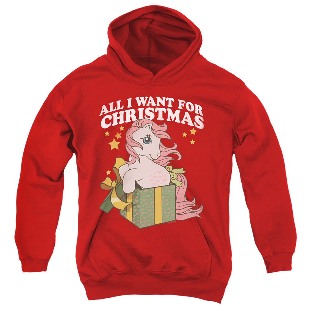 MY LITTLE PONY RETRO/ALL I WANT - YOUTH PULLOVER HOODIE - RED